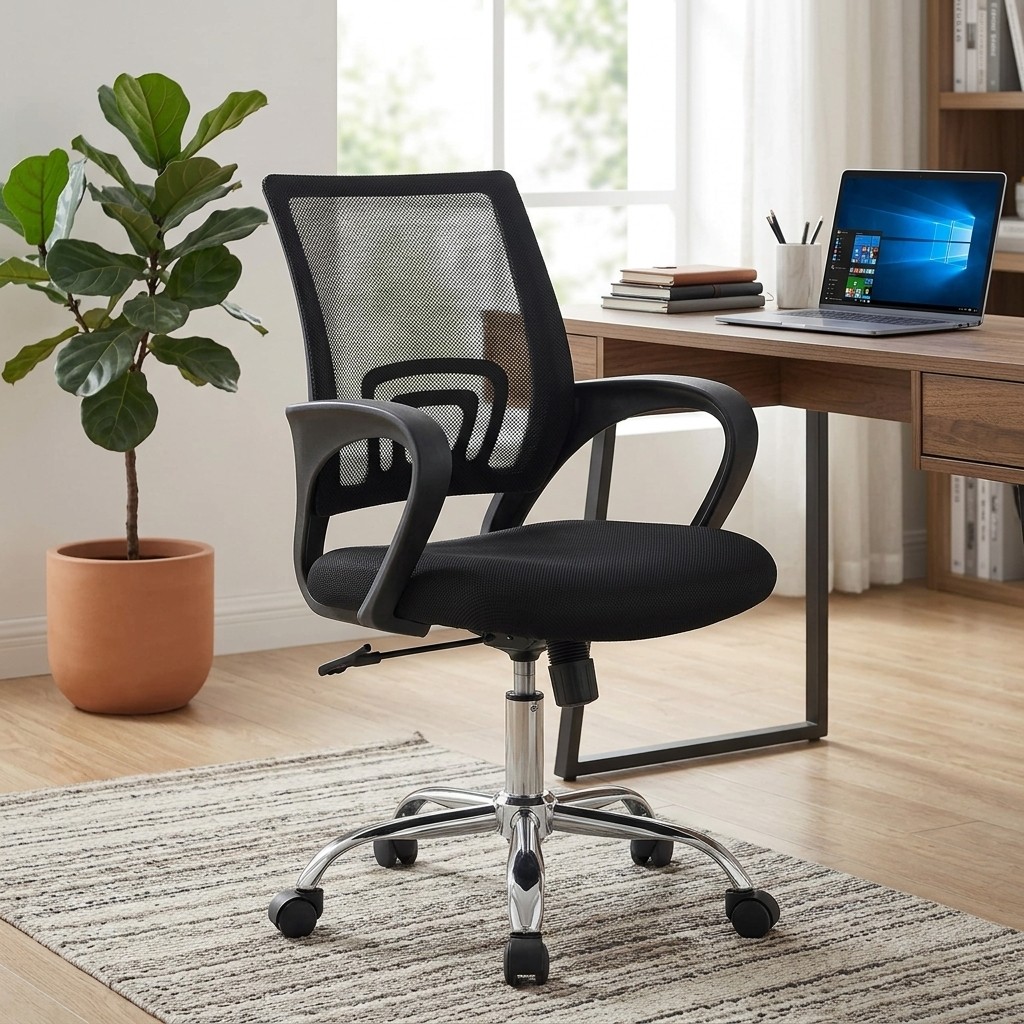 Silla de Oficina Ergonómica Giratoria Mesh Negra