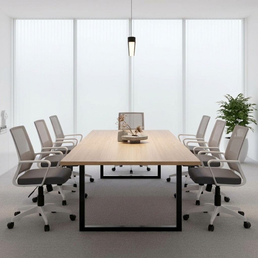 Mesa de Reuniones Ejecutiva con Base Metálica