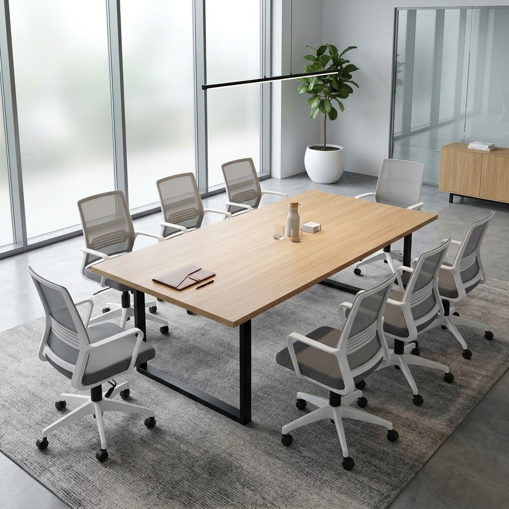 Mesa de Reuniones Ejecutiva con Base Metálica
