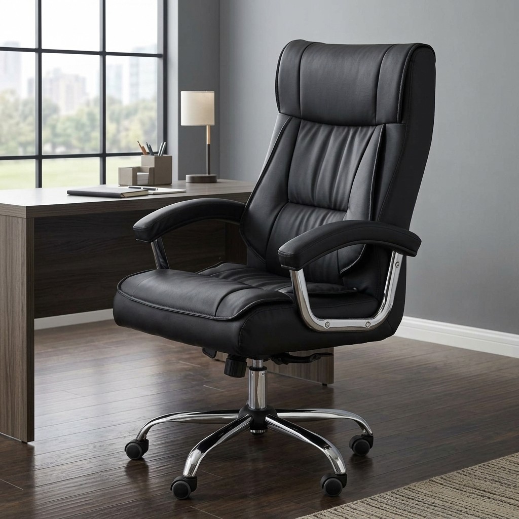Sillón Ejecutivo de Oficina Ergonómico Acolchado Negro