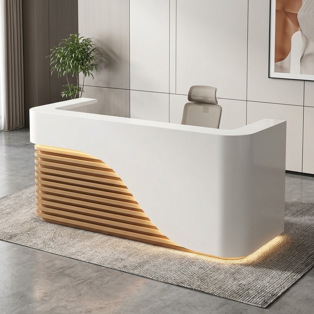 Counter de Recepción Moderno con Luz LED Luminar
