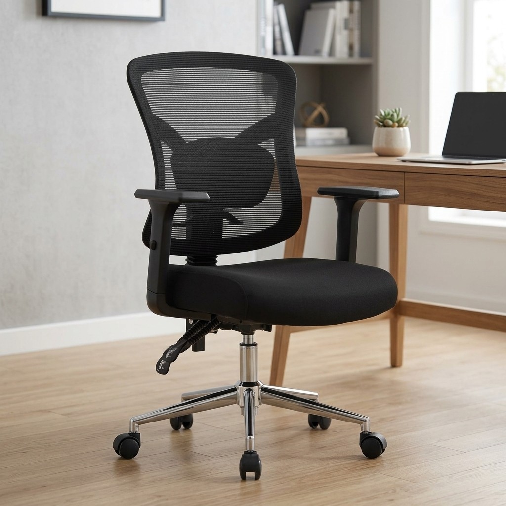 Silla Ergonómica Abanico con Base Cromada Europa