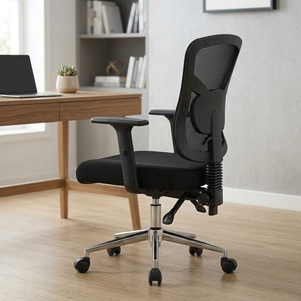 Silla Ergonómica Abanico con Base Cromada Europa
