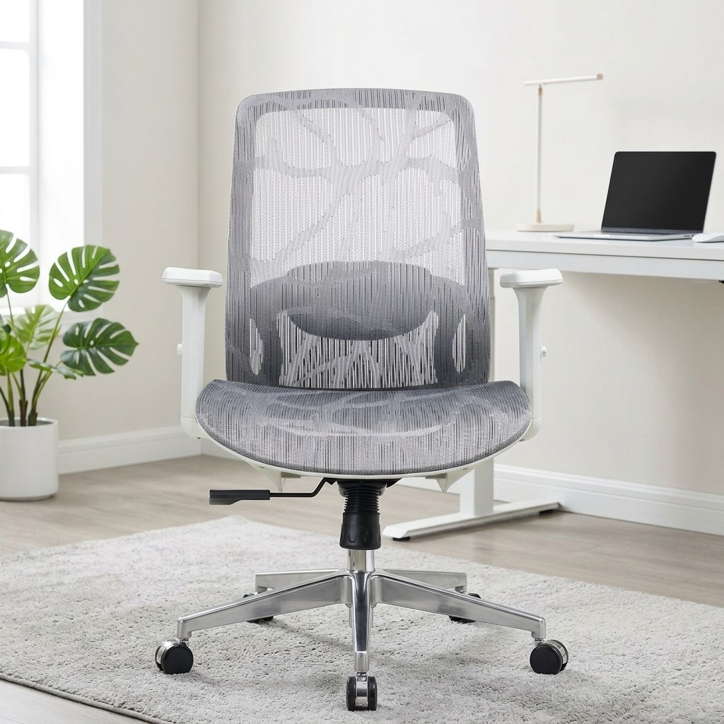 Silla Ergonómica Giratoria Dallas en Malla Gris