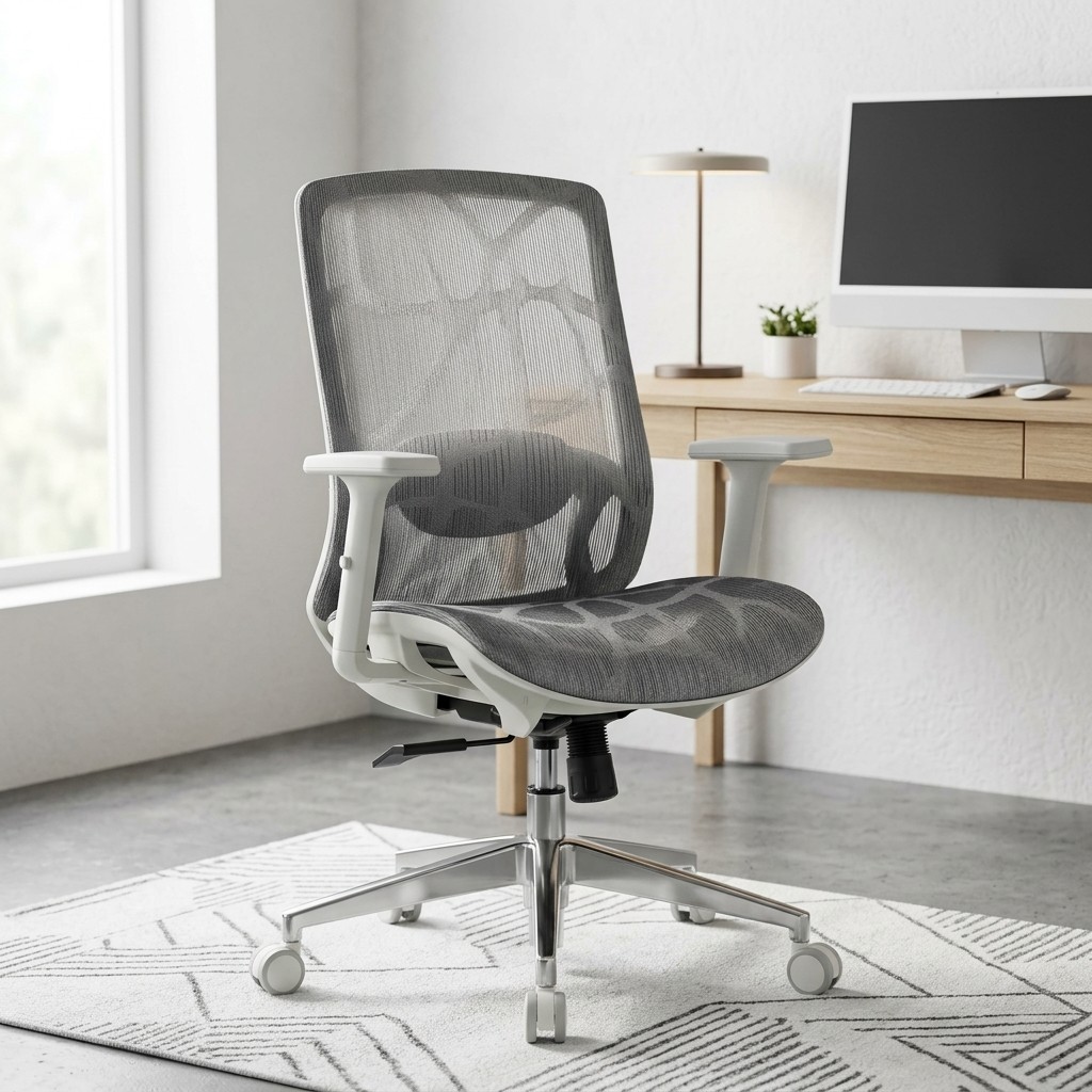 Silla Ergonómica Giratoria Dallas en Malla Gris
