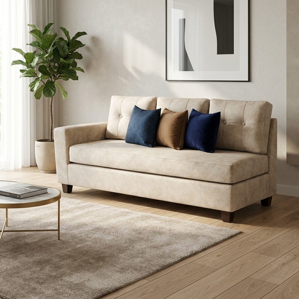 Sofá 3 Cuerpos Contemporáneo Beige Confort