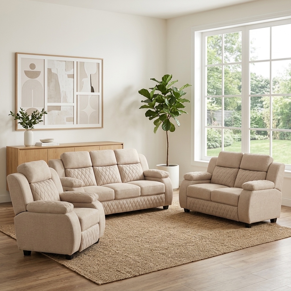Juego de Sala Reclinable 3-2-1 Confort Beige