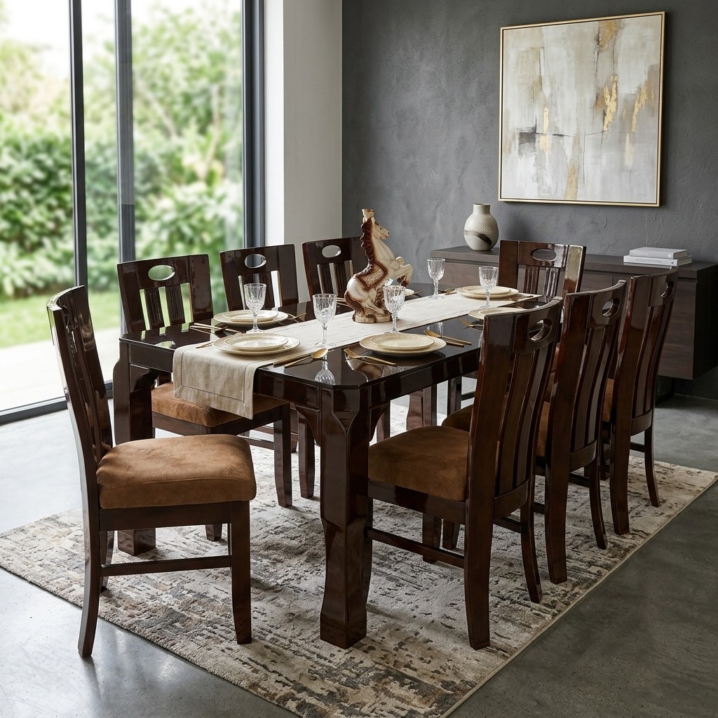 Juego de Comedor 8 Sillas Nogal Imperial