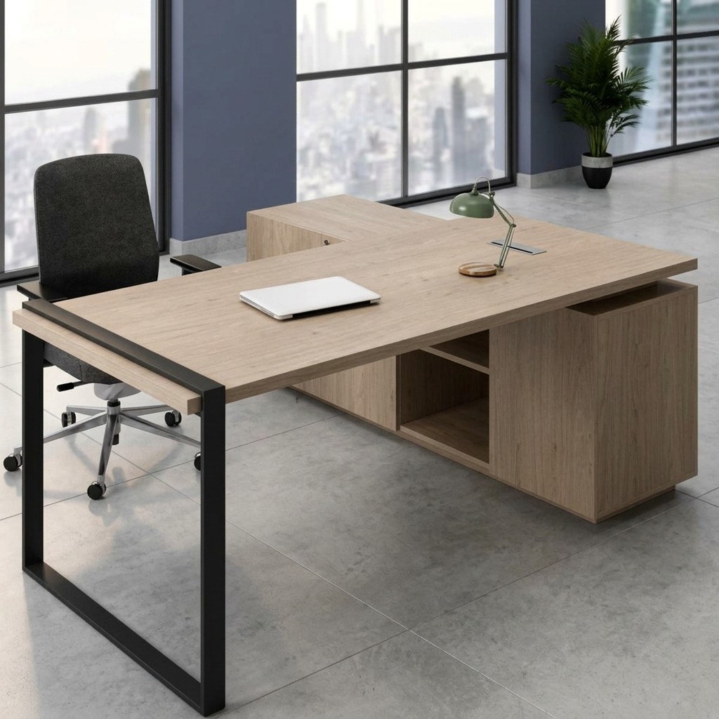 Escritorio Ejecutivo en L Oslo con Credenza