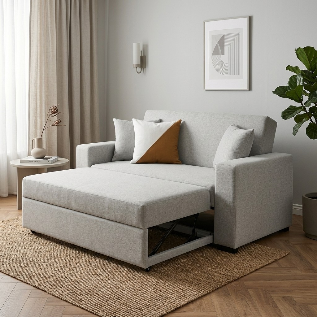 Sofá Cama Multifuncional Moderno 2 Cuerpos Gris