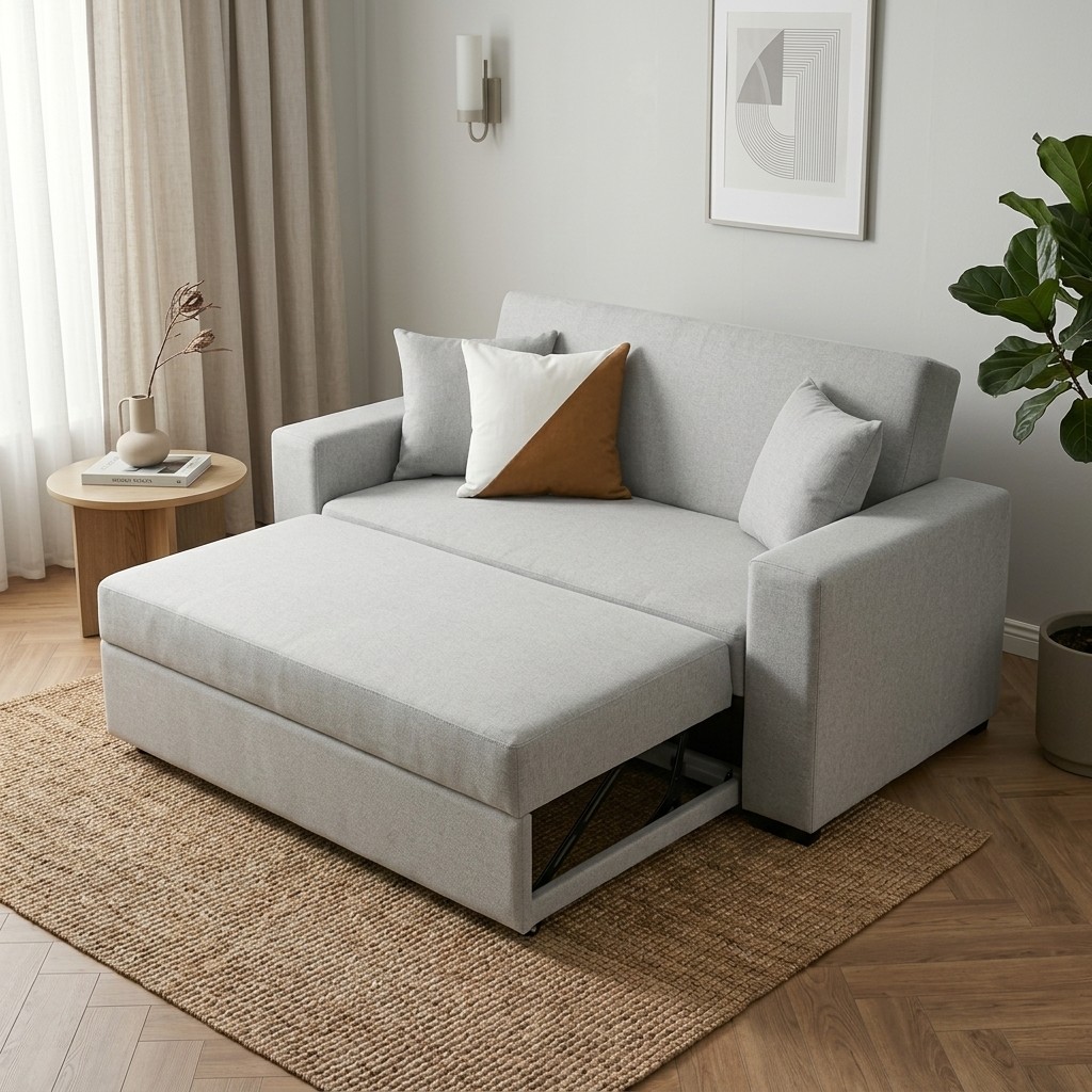 Sofá Cama Multifuncional Moderno 2 Cuerpos Gris