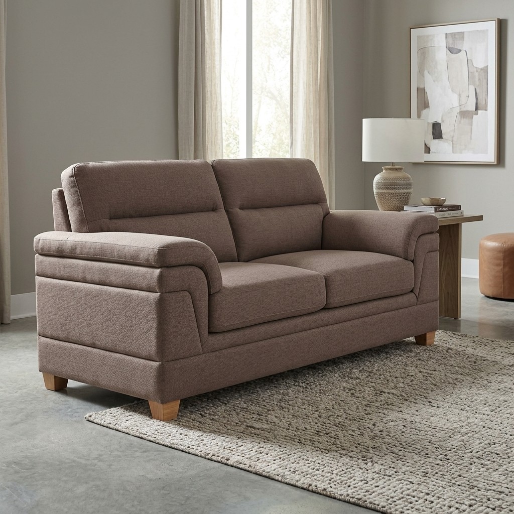 Sofá Loveseat de 2 Cuerpos Milán Marrón Taupe