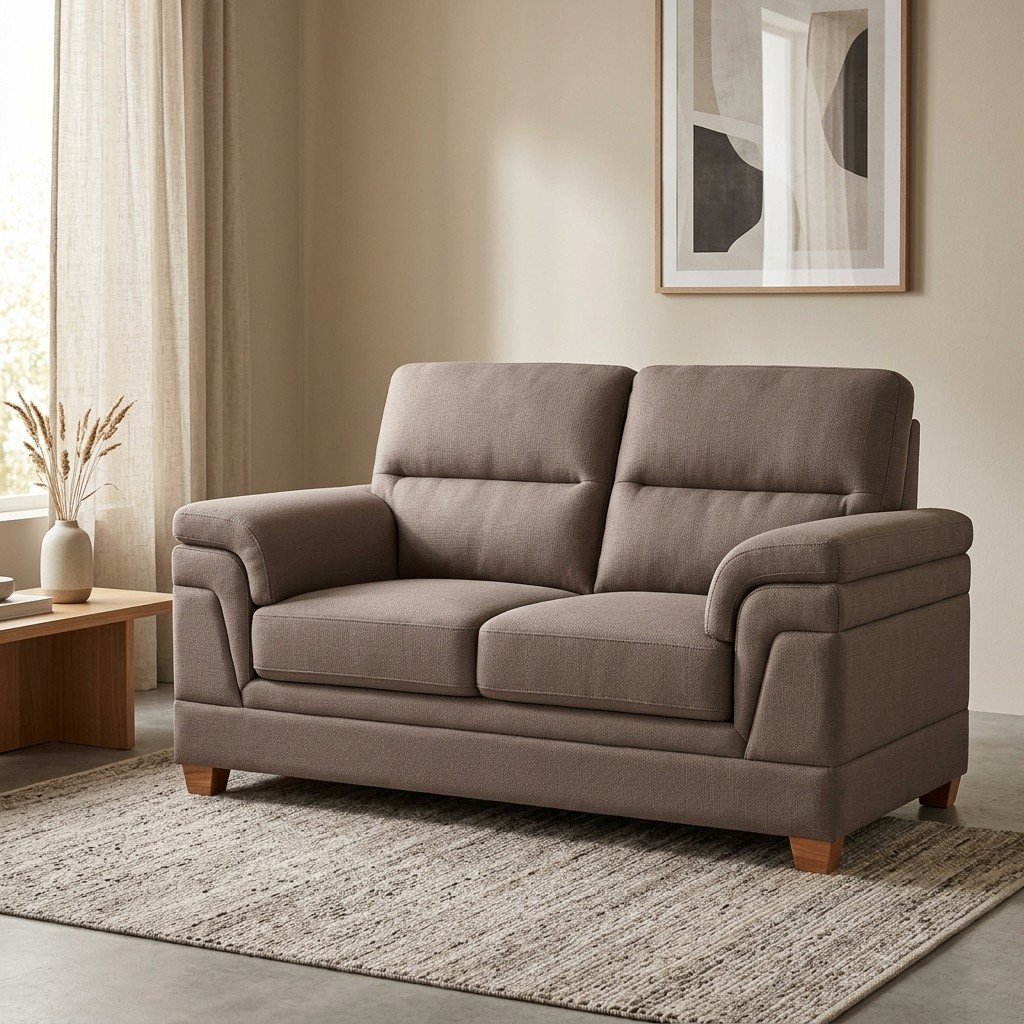 Sofá Loveseat de 2 Cuerpos Milán Marrón Taupe