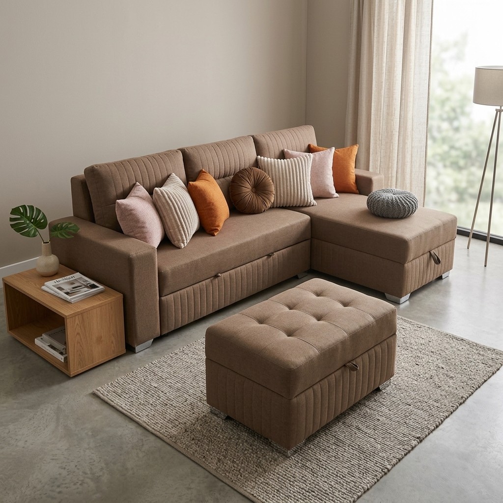 Sofá Cama Seccional Multifuncional Gales Gris