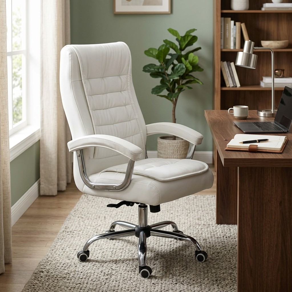 Silla de Oficina Ejecutiva Ergonómica Blanca