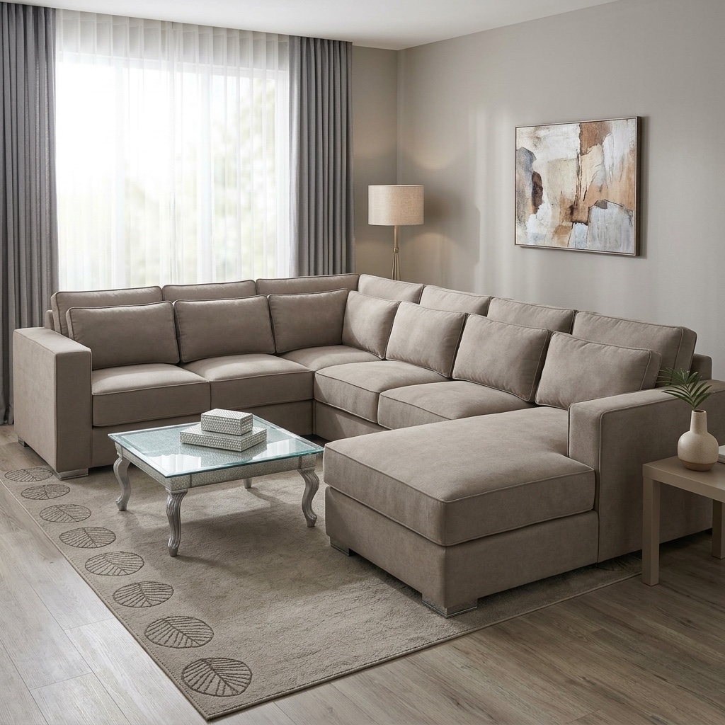 Sofá Seccional Modular Grande Taupe