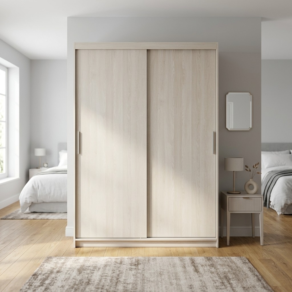 Ropero Closet 2 Puertas Corredizas Roble Claro