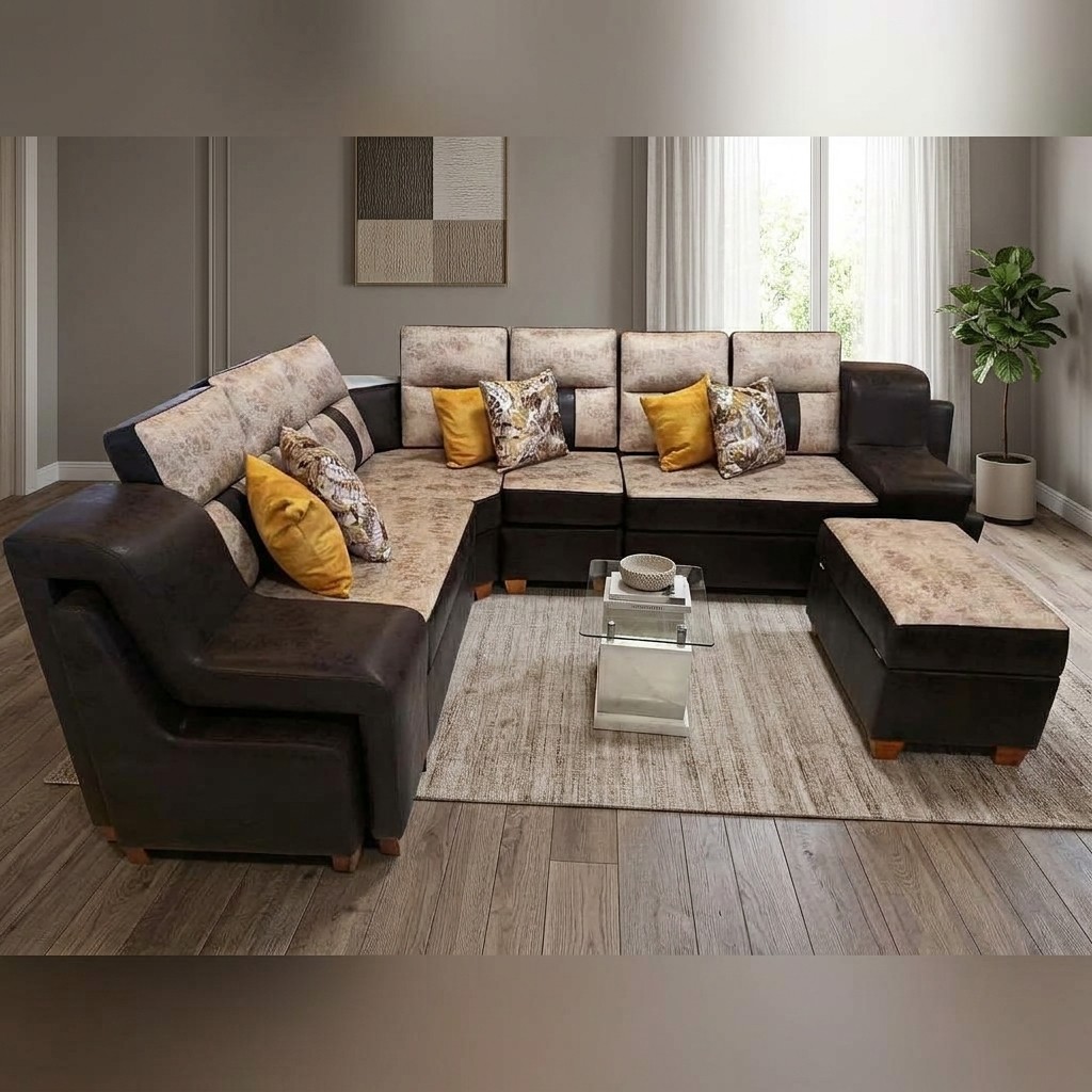 Juego de Sala Seccional Modular con Ottoman
