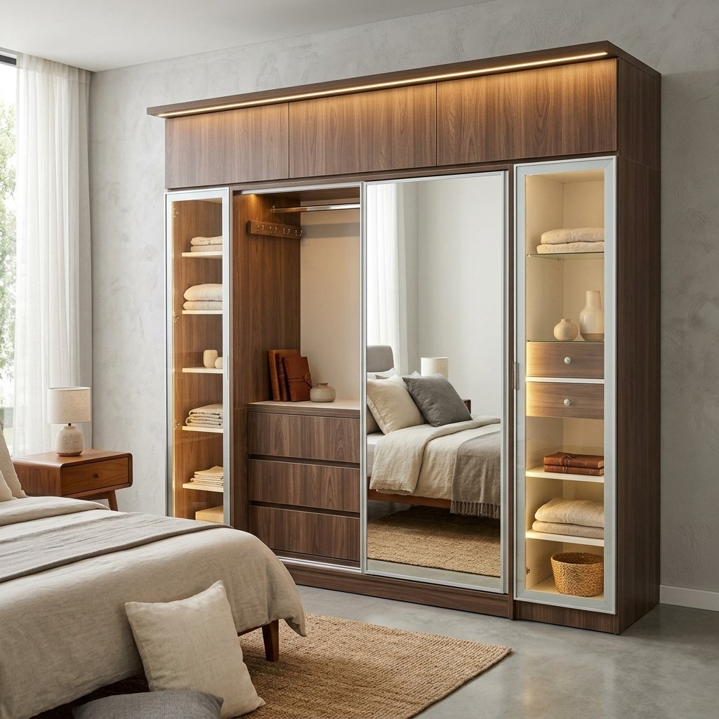 Ropero Closet Premium con Zapatera y Luz LED
